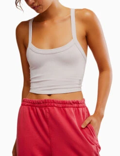 All Clear Cami Solid Fitted Crop Top