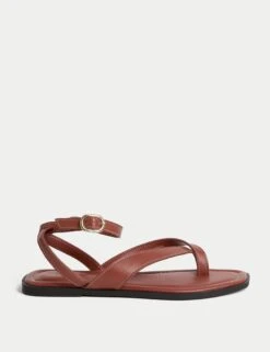 Ankle Strap Buckle Flat Sandals
