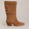 WHITE STUFF Azalea Suede Mid Slouch Boot
