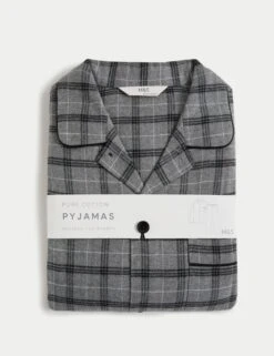 Brushed Cotton Checked Pyjama Set -Marks And Spencer Shop Brushed Cotton Checked Pyjama Set 6