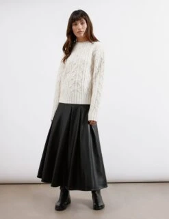 Cable Knit Crew Neck Jumper -Marks And Spencer Shop Cable Knit Crew Neck Jumper 2