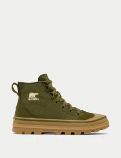 Sorel Canvas Suede Panel Mid Top Trainers