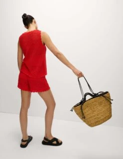 Cotton Blend Pointelle Scallop Edge Knitted Vest 23 Cotton Blend Pointelle Scallop Edge Knitted Vest -Marks And Spencer Shop Cotton Blend Pointelle Scallop Edge Knitted Vest 3