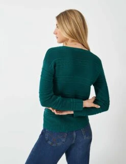 Cotton Blend Textured V-Neck Jumper -Marks And Spencer Shop Cotton Blend Textured V Neck Jumper 3