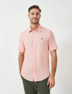 Cotton Linen Blend Short Sleeve Shirt