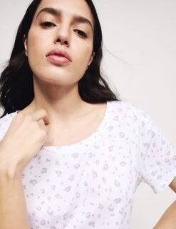 Cotton Modal Animal Print Short Nightdress 14 Cotton Modal Animal Print Short Nightdress -Marks And Spencer Shop Cotton Modal Animal Print Short Nightdress 3