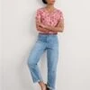 Cotton Modal Blend Floral Relaxed Top -Marks And Spencer Shop Cotton Modal Blend Floral Relaxed Top