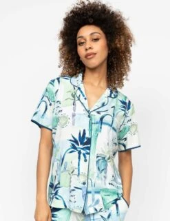 Cyberjammies Cotton Modal Watercolour Print Pyjama Top