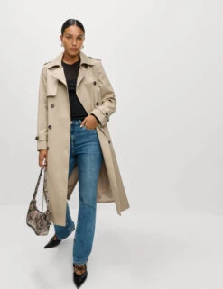 Cotton Rich Belted Longline Trench Coat -Marks And Spencer Shop Cotton Rich Belted Longline Trench Coat 2
