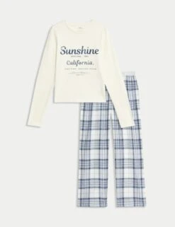 Cotton Rich California Slogan Pyjamas (6-16 Yrs)