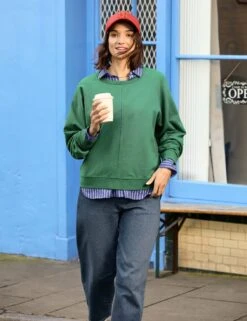 Cotton Rich Crew Neck Relaxed Sweatshirt