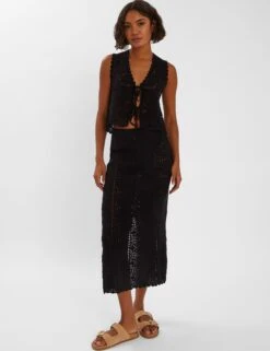 Accessorize Cotton Rich Crochet Waistcoat