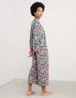 Cotton Rich Floral Cropped Pyjama Set 10 Cotton Rich Floral Cropped Pyjama Set -Marks And Spencer Shop Cotton Rich Floral Cropped Pyjama Set 2