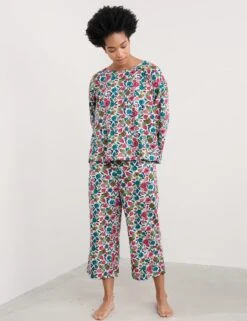 Cotton Rich Floral Cropped Pyjama Set