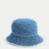 Cotton Rich Frayed Edge Bucket Hat 13 Cotton Rich Frayed Edge Bucket Hat -Marks And Spencer Shop Cotton Rich Frayed Edge Bucket Hat