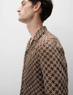 Cotton Rich Geometric Print Pyjama Top -Marks And Spencer Shop Cotton Rich Geometric Print Pyjama Top 2