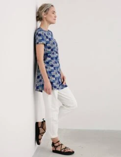 Cotton Rich Geometric Relaxed Tunic