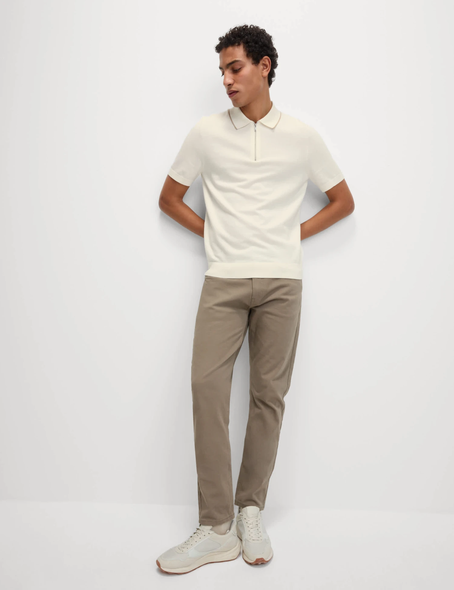 Cotton Rich Half Zip Knitted Polo Shirt 3 Cotton Rich Half Zip Knitted Polo Shirt - Image 3