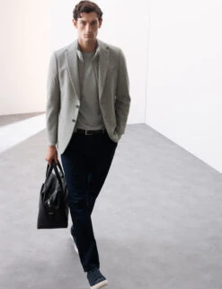 Cotton Rich Knitted Blazer With Gilet