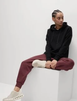 Cotton Rich Mesh Panel Relaxed Hoodie -Marks And Spencer Shop Cotton Rich Mesh Panel Relaxed Hoodie 3