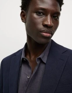 Cotton Rich Seersucker Blazer -Marks And Spencer Shop Cotton Rich Seersucker Blazer 3