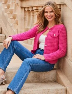 Cotton Rich Waffle Knit Sparkly Cardigan 11 Cotton Rich Waffle Knit Sparkly Cardigan -Marks And Spencer Shop Cotton Rich Waffle Knit Sparkly Cardigan 1