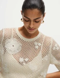 Crochet Sparkly T-Shirt -Marks And Spencer Shop Crochet Sparkly T Shirt 2