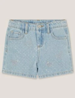 MONSOON Denim Diamante Butterfly Shorts (3-15 Yrs)