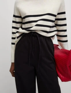 Denim Drawstring Wide-Leg Trousers -Marks And Spencer Shop Denim Drawstring Wide Leg Trousers 3