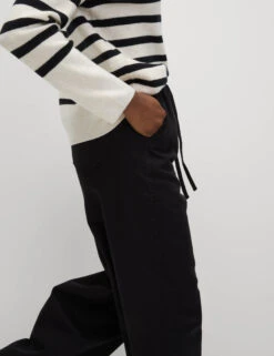 Denim Drawstring Wide-Leg Trousers -Marks And Spencer Shop Denim Drawstring Wide Leg Trousers 6