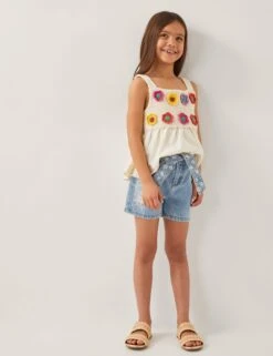 MONSOON Denim Embroidered Shorts (3-13 Yrs)
