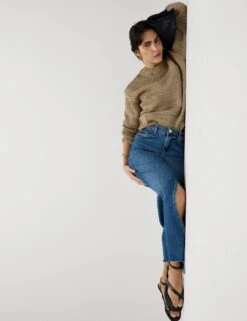 Denim Split Front Maxi Skirt -Marks And Spencer Shop Denim Split Front Maxi Skirt 4