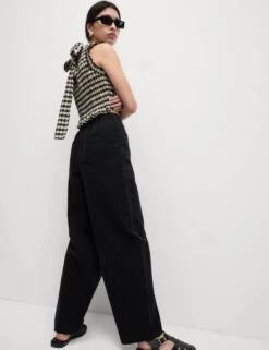 Elasticated Waist Barrel Leg Casual Trousers 26 Elasticated Waist Barrel Leg Casual Trousers -Marks And Spencer Shop Elasticated Waist Barrel Leg Casual Trousers 6