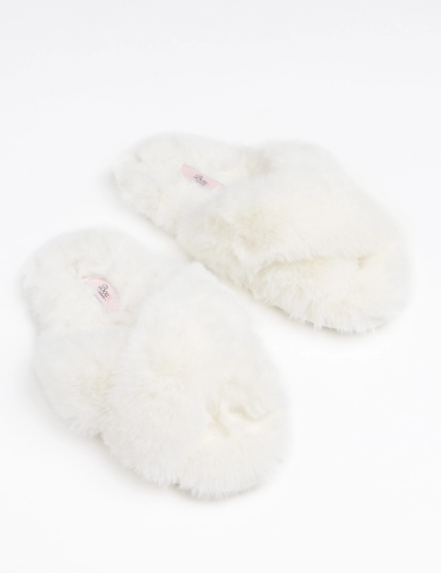 Faux Fur Crossover Slider Slippers 2 Faux Fur Crossover Slider Slippers - Image 2
