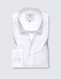 Fitted Slim Easy Iron Pure Cotton Shirt