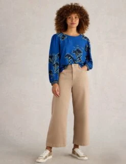 WHITE STUFF Floral Round Neck Blouse