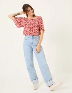 Floral Square Neck Blouse -Marks And Spencer Shop Floral Square Neck Blouse 2