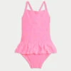 Floral Textured Frill Swimsuit (2-8 Yrs) -Marks And Spencer Shop Floral Textured Frill Swimsuit 2 8 Yrs