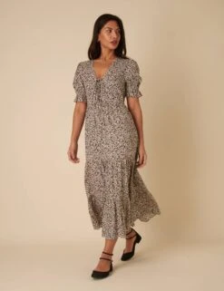 Floral V-Neck Midaxi Waisted Dress -Marks And Spencer Shop Floral V Neck Midaxi Waisted Dress 4