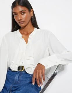 MONSOON Frill Detail Button Through Blouse