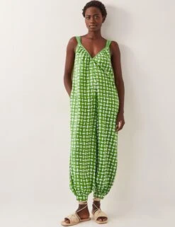 MONSOON Geometric V-Neck Sleeveless Jumpsuit