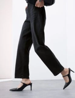 High Waisted Barrel Leg Jeans -Marks And Spencer Shop High Waisted Barrel Leg Jeans 5