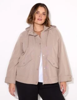 Hooded Short Raincoat