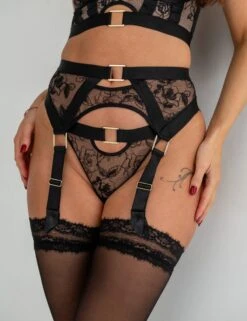 Pour Moi India Embroidered Mesh Suspender