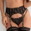 Pour Moi India Leopard Embroidered Suspender