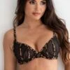 Pour Moi India Leopard Mesh Lace Wired Plunge Bra B-G