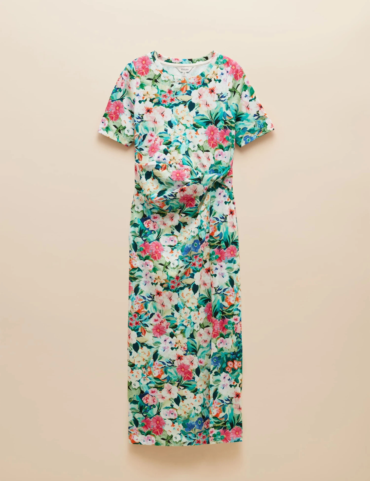 Joules Jersey Floral Twist Front Midaxi T-Shirt Dress 2 Joules Jersey Floral Twist Front Midaxi T-Shirt Dress - Image 2