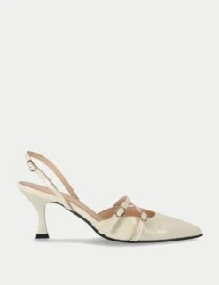 ALOHAS Joelle Onix Leather Patent Slingback Shoes