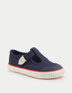Kids' Canvas T-Bar Shoes (4 Small - 10 Small) -Marks And Spencer Shop Kids Canvas T Bar Shoes 4 Small 10 Small 1 2