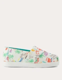 Toms Kids' Doodle Print Riptape Espadrilles (4 Small - 2 Large)